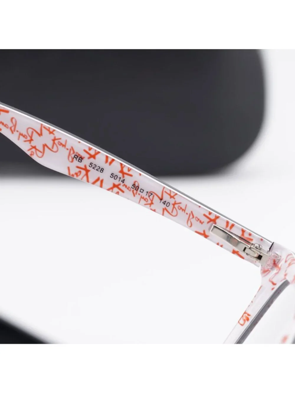 Ray Ban RX5228 5014 Square Eyeglasses 50mm – Black on White